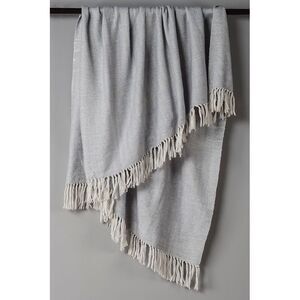 Rizzy Home 50 In. X 60 In. Silver Classic Cable Knit Throw With Foil Print